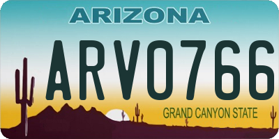 AZ license plate ARV0766