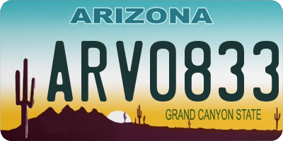 AZ license plate ARV0833
