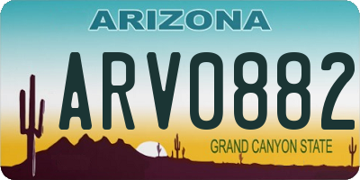 AZ license plate ARV0882