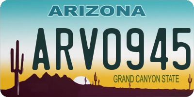 AZ license plate ARV0945