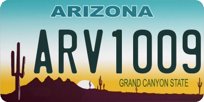 AZ license plate ARV1009