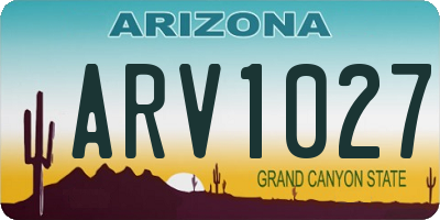AZ license plate ARV1027