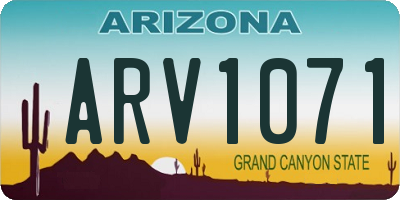 AZ license plate ARV1071