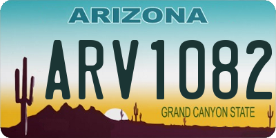 AZ license plate ARV1082