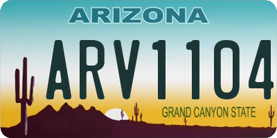 AZ license plate ARV1104