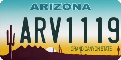 AZ license plate ARV1119
