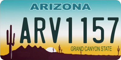 AZ license plate ARV1157