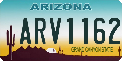 AZ license plate ARV1162