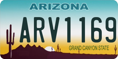 AZ license plate ARV1169