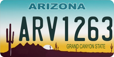 AZ license plate ARV1263