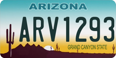 AZ license plate ARV1293
