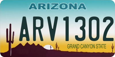 AZ license plate ARV1302