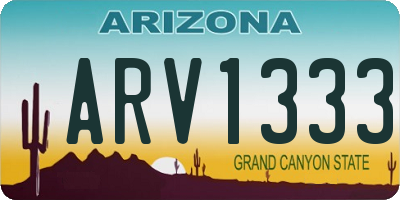 AZ license plate ARV1333