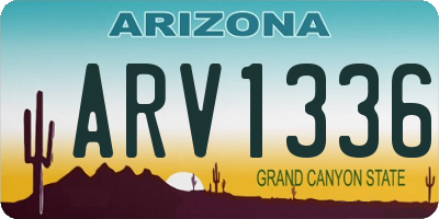AZ license plate ARV1336