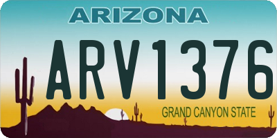 AZ license plate ARV1376