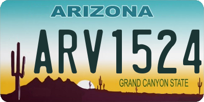 AZ license plate ARV1524