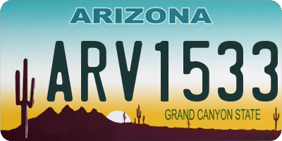 AZ license plate ARV1533