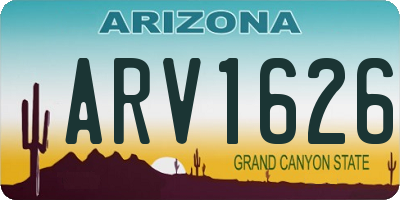 AZ license plate ARV1626