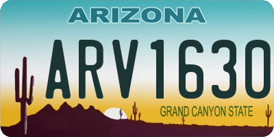 AZ license plate ARV1630
