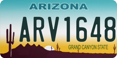 AZ license plate ARV1648
