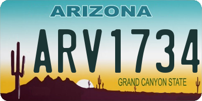 AZ license plate ARV1734