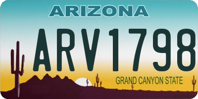 AZ license plate ARV1798