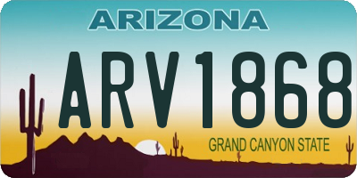 AZ license plate ARV1868