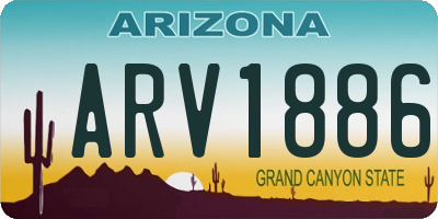 AZ license plate ARV1886
