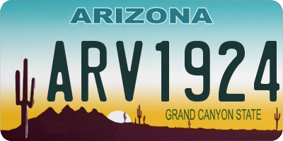 AZ license plate ARV1924