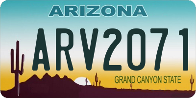 AZ license plate ARV2071