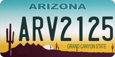 AZ license plate ARV2125