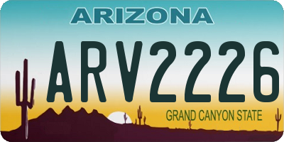 AZ license plate ARV2226