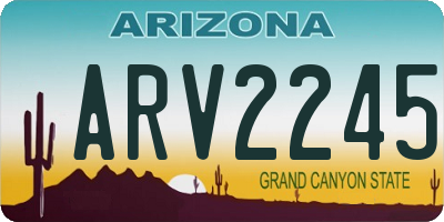 AZ license plate ARV2245