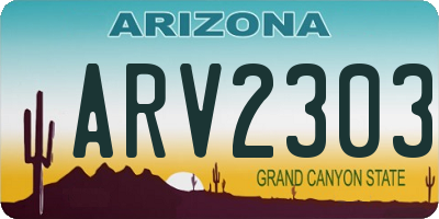 AZ license plate ARV2303