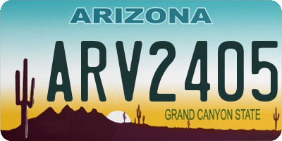 AZ license plate ARV2405