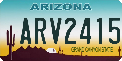 AZ license plate ARV2415