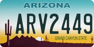 AZ license plate ARV2449