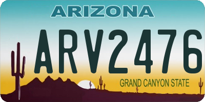 AZ license plate ARV2476