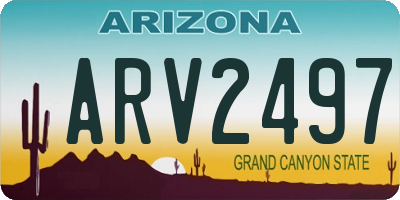 AZ license plate ARV2497