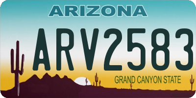 AZ license plate ARV2583