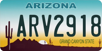 AZ license plate ARV2918