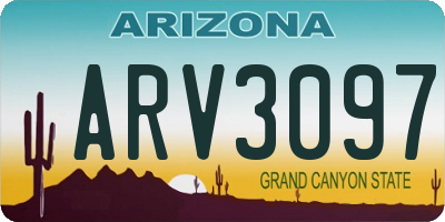 AZ license plate ARV3097