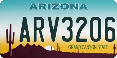 AZ license plate ARV3206