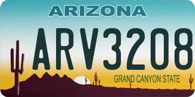 AZ license plate ARV3208