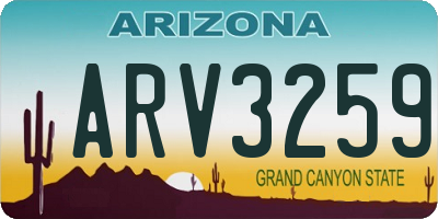 AZ license plate ARV3259