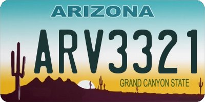 AZ license plate ARV3321