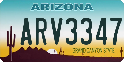 AZ license plate ARV3347