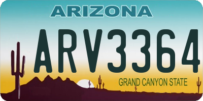 AZ license plate ARV3364