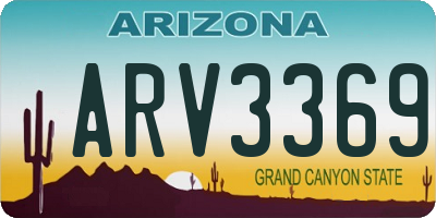 AZ license plate ARV3369