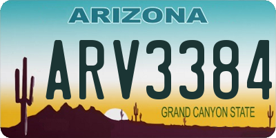 AZ license plate ARV3384
